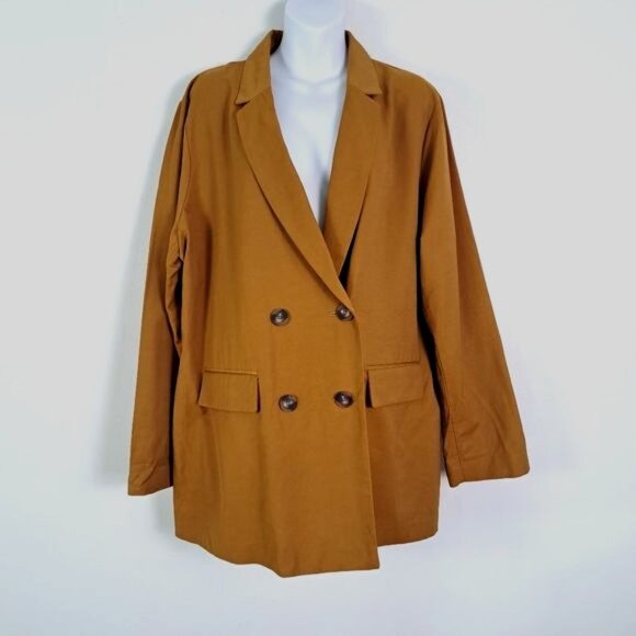 Elizabeth and James Autumn Gold Double Breasted Blazer‎ Jacket Size XXL - Picture 2 of 7